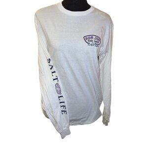 Ron Jon White Long Sleeve Tee Classic Crew